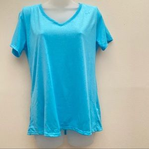 (R) Nike Dri-Fit Blue Women’s V-Neck Top Size Large